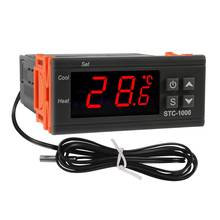 Controlador de temperatura Digital STC-1000, termostato de enfriamiento de calefacción, LED Digital, CA 10A, 110V-220V, 2 relés de salida con 2024 - compra barato