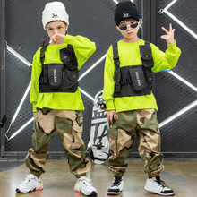 Para 3-16 anos meninas meninos crianças dança de rua camuflagem trajes ao ar livre hip-hop jazz hip hop calças moletom dança roupas 2024 - compre barato