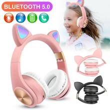 Cat Ear LED Headphones With LED Flashing Glowing Light Headset Gaming Earphones For PC Computer And Mobile Phone 2024 - buy cheap