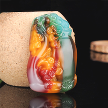 Cor natural flor de ameixa jade pingente colar chinês mão-esculpida vaso jadeite moda charme jóias amuleto presentes das mulheres dos homens 2024 - compre barato