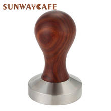 Red sandalwood Coffee Tamper 51mm/58mm Flat Base Stainless Steel Coffee Powder Hammer Espresso Cafe Barista Tools Accessories 2024 - buy cheap