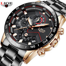 Relogio Masculino 2020 LIGE хронограф деловой мужской роскошный бренд часов наручные часы из нержавеющей стали мужские военные кварцевые часы 2024 - купить недорого