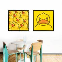 Pato amarelo sala do miúdo moderna sala de estar pintura decorativa quarto das crianças pintura em tela desenhos animados animal impressão 2024 - compre barato