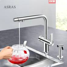 ASRAS 3063 Straight Drinking Kitchen Faucet 304 Stainless Steel Hot and Cold Mixer Multi-Functional Pullout Spray Gun Tap 2024 - buy cheap