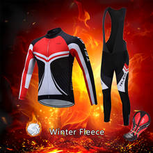 Conjunto de ropa de ciclismo térmica para hombre, conjunto de Jersey y peto de lana para bicicleta de carretera, traje cálido, uniforme de bicicleta, invierno, 2021 2024 - compra barato