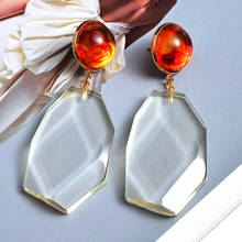 Wholesale Clear Pure Resin Drop Earrings Irregular Dangle Earrings Fine Jewelry Accessories For Women 2024 - buy cheap