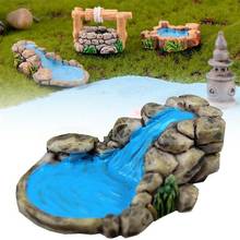 Diy miniatura mini piscina de água fada jardim gramado ornamento para a montanha dollhouse decoração artesanato 2024 - compre barato