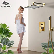 Torneira uythner dourada com chuveiro, conjunto de chuveiro para banheiro e parede 2024 - compre barato