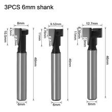 3pcs 1/4" Shank 6mm shank T-Slot Cutter Router Bit Set Hex Bolt Key Hole Bits T Slotting Milling Cutter for Wood Woodworking 2024 - buy cheap