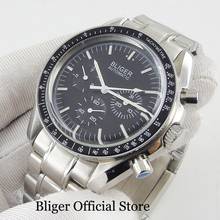 BLIGER Automatic Men's Watch Black Dial Metal Strap Weekday Date Indicator 40mm Watch Case Popular Wristwatch 2024 - buy cheap