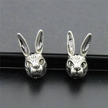 20pcs Silver Color 3D Rabbits Head Charms Photo Frame Pendants DIY Metal Easter Jewelry Making Women's Gift Accessorie 2024 - buy cheap
