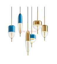 Modern hanging lamp light LED dinning bed room bedroom foyer round glass ball blue gold nordic simple modern pendant light lamp 2024 - buy cheap