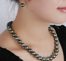 new 9-10 MM NATURAL TAHITIAN BLACK PEARL NECKLACE 18'' 925silver CLASP 2024 - buy cheap