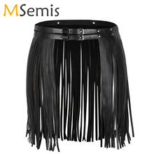 Women Tassel Skirt Adjustable Faux Leather Waistband Fringe Tassel Skirt Belt Pole Dance Costume Clubwear Sexy Dancewear Fashion 2024 - buy cheap