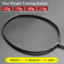 Professional Training Max 34LBS Heavy Carbon Fiber Badminton Rackets Strung Plus Weight With Bag Strings Racket Racquet 2024 - buy cheap