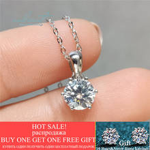 inbeaut 18K White Gold Plated Round Excellent D Color Pass Diamond Test Moissanite Pendant Necklace Chain 925 Silver Jewelry 2024 - buy cheap