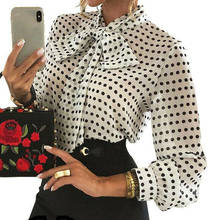 Elegant Ladies Shirt Women's Long Sleeve Shirt Office Lady Work Wear Formal Shirts Tops Blouse 2019 Polka Dot Women Blouses 2024 - buy cheap