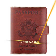 Customized Name United States Passport Cover America Passport Holder Book Travel Rfid Bank Card ID Boarding Pass Card Holder 2024 - buy cheap