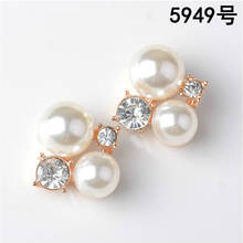 10pc 22*23mm Gold color Alloy Imitation Pearl Crystal Charm for Clothing/Shoe/ Wedding Hair Jewelry DIY Handmade  Jewelry making 2024 - buy cheap
