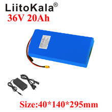 Liitokala-bateria de lítio para bicicleta elétrica, bateria de 36v, 20ah, 20a, bms 18650, 10s6p, scooter elétrica, com 42v, 2a 2024 - compre barato