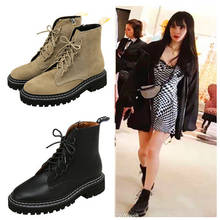 botas mujer 2019 Shoes Women Real Leather Martin Boots Fashion Brand Autumn Girls Ankle Boots Ladies footware Black All Match 2024 - buy cheap