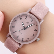 Hot Frosted Digital Lady Simple Casual Pink Leather Watch Luxury Quartz Wristwatches Women Black Clock Montre Femme часы женские 2024 - buy cheap