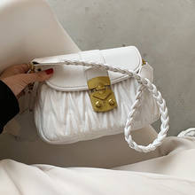 Элегантная женская квадратная сумка-подмышка 2020, модная Новая высококачественная женская дизайнерская сумка из искусственной кожи, сумка-мессенджер с замком 2024 - купить недорого