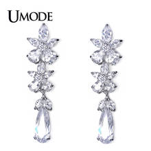 UMODE  Fashion Jewelry Top Quality AAA+ Cubic Zirconia Flower Dangle Drop Earrings For Women Party Bijoux AUE0024 2024 - buy cheap