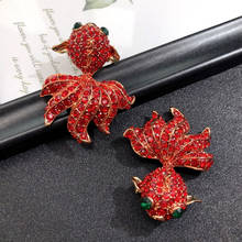 Creative red goldfish Brooch female versatile Koi pin female silk scarf coat Brooches accessories 2024 - buy cheap