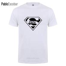 Fathers Day Gift Funny Birthday Present For Dad Father Super Papa T-shirt Men Summer Cotton Short Sleeve O Neck T Shirt Tops Tee 2024 - buy cheap
