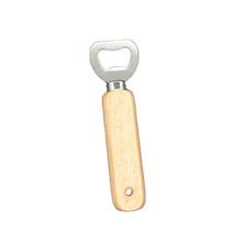 Stainless Steel Wooden Handle Bottle Opener Beech Wood Rubber Wood Beer Bottle Opener Advertising Gift With Hole Custom LOGO 2024 - buy cheap