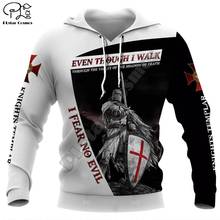 New men Knights Templar Print 3d hoodies funny soldier sweatshirt zipper jacket Unisex streetwear Casual Tracksuit pullover hood 2024 - buy cheap