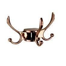 Coat Hook Rotation Three Hooks Zinc Alloy Wall Hanger Towel Bathroom Robe Accessories(Rose Gold) 2024 - buy cheap