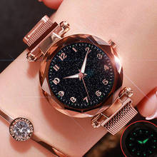 Relojes luminosos de lujo para mujer, pulsera magnética con cielo estrellado, resistente al agua, con diamantes de imitación 2024 - compra barato