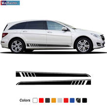 2 Pcs Car Door Side Stripes Skirt Sticker Vinyl Decal For Mercedes Benz R Class W251 R300 R320 R350 R500 R63 AMG Accessories 2024 - buy cheap
