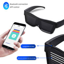 Волшебная Вспышка светодиодные вечерние очки приложение Bluetooth управление щит светящиеся очки USB зарядка DJ солнцезащитные очки DIY освещение концертов игрушки 2024 - купить недорого
