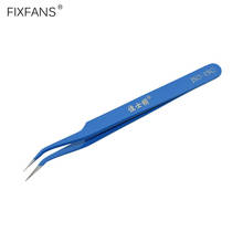 FIXFANS Precision Stainless Steel Curved Lash Tweezers for Eyelash Extensions Nail Art Tools Hobby Crafts Electronics PCB Repair 2024 - buy cheap