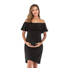 2020 Women's clothes Word collar Maternity dresses Ruffled Fashion Dress for Pregnant Women pregnancy dress Q0706 2024 - buy cheap