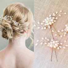 New Fashion Wedding Bridal Pearl Flower Crystal Hair Pins Clips Bridesmaid Headwear 2024 - buy cheap