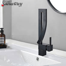Saeuwtowy Basin Bathroom Faucet Square Basin Faucet Chrome Black Bronze Faucet Mixer Tap Deck Installation Sink Mixer Waterfall 2024 - buy cheap