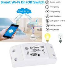 Interruptor de luz inteligente sem fio, universal, módulo diy, 10a, controle remoto wi-fi, com temporizador, compatível com alexa & google d30
