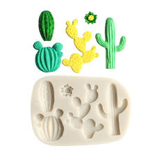 Aouke-Molde de silicona para Fondant, 1 unidad, forma de Cactus, 3D Para decoración de tazas, pasteles, gelatina, Chocolate, jabón, modelado G206 2024 - compra barato