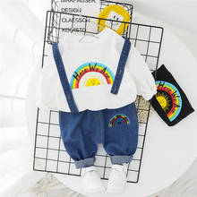 Children Casual Clothes Suit Spring Kid Boys Girls Cartoon RAINBOW T-Shirt Pant 2Pcs Baby Toddler Clothing Infant Sportswear Set 2024 - buy cheap