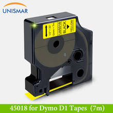 Unismar совместимая наклейка с DYMO Ribbon 45018 45013 черная на белом желтом 12 мм этикетка для DYMO 160 280 420P PnP лента 2024 - купить недорого