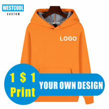 Warm Pullover Pocket Sweatshirts Custom Logo Fashion Hoodies Embroidery Printed Casual Autumn And Winter Tops 6 Colors WESTCOOL 2024 - buy cheap