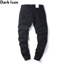 Dark Icon Ripped Jeans Men Slim Fit Denim Pants Hip Hop Jean Pants Men's Trouseres Streetwear 2024 - buy cheap