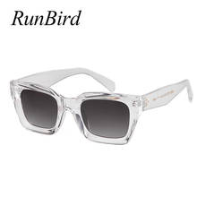Женские винтажные солнцезащитные очки RunBird, большие прозрачные очки в стиле ретро, дизайнерские солнцезащитные очки в черепаховой оправе с заклепками, 2019, 5442 2024 - купить недорого