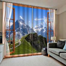 Nature scenery landscape High mountain Drapes Living room Bedroom Decor 2 Panels HooksWindow Curtains  Blackout curtain 2024 - buy cheap