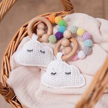Baby Toys for 0-12 Months Newborn Crochet Clouds Rattles Wooden Nursing Bracelet Rattles Toys Make Noise Beech Wooden Bed Bell 2024 - buy cheap