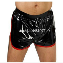 Sexy Latex Rubber Men Box Panties Unique Sheath Shorts Underwear Club Wear sex panties without Zipper 2024 - buy cheap